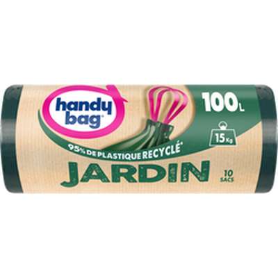 Sacs poubelle jardin 95% plastique recyclé, Handy Bag (10 x 100 L)