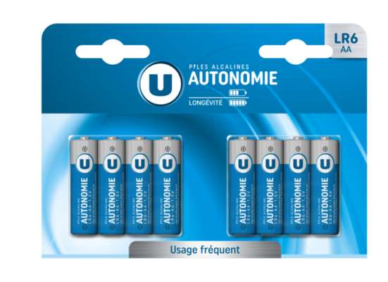 Piles autonomie LR6/AA, U (x8, 191g)
