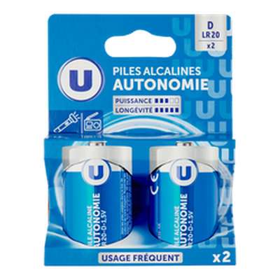 Piles LR20 D, U (x 2)