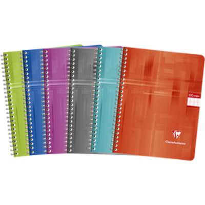 Petit cahier relié grands carreaux colori aléatoire, Clairefontaine (1 cahier, 17 x 22 cm, 100 pages)