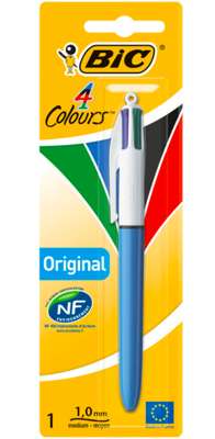 Stylo bille pointe moyenne 4 couleurs, BIC