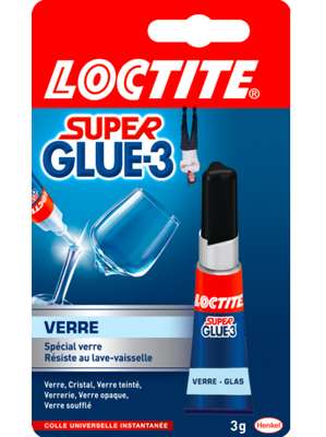 Colle liquide Superglue spécial verre, Loctite (3 g)