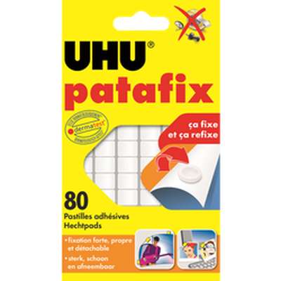 Pastilles adhésives blanches Patafix, UHU (x 80 pastilles)