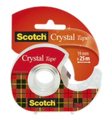Ruban adhésif Crystal transparent + dévidoir, Scotch (19 mm x 25 m)