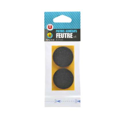 Patins adhésifs feutre, U (x 4)