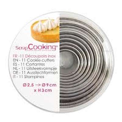 Boîte De 11 Emporte-pièces Ronds En Inox, Scrapcooking