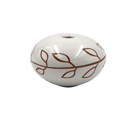 Poignée Cocotte Boule Céramique Polaire Feuilles Roses, Cookut