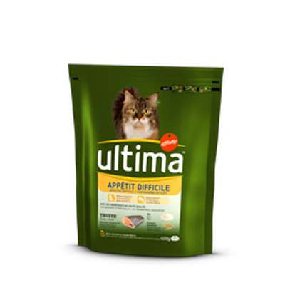 Croquettes pour chat appétit difficile à la truite, Ultima (400 g)