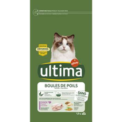 Croquettes pour chat contrôle des boules de poils, Ultima (1,5 kg)
