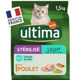 Croquettes poulet chats stérilisés light, Ultima (1,5 kg)
