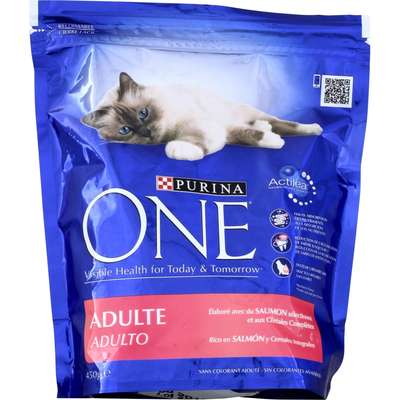 Croquettes pour chat au saumon, Purina One (450 g)