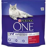 Croquettes pour chat adulte au boeuf et céréales complètes, Purina One (1,5 kg)