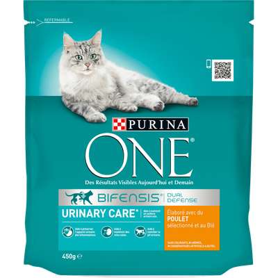 Croquettes pour chat adulte Urinary Care au poulet, Purina One (450 g)