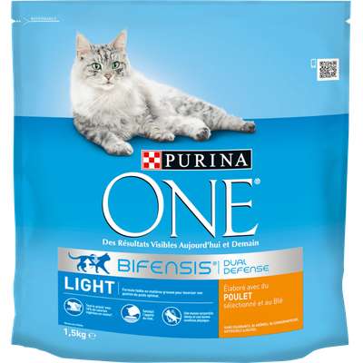 Croquettes pour chats adultes Light au poulet et au blé, Purina One (1,5 kg)