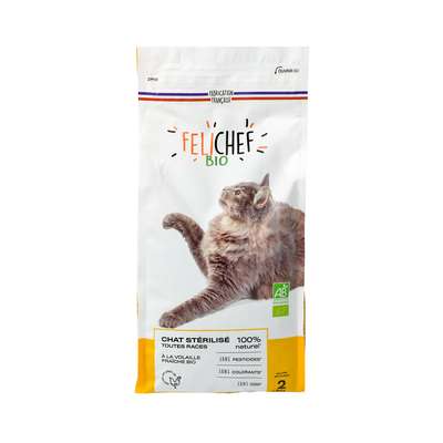 Croquette chat adulte stérilisé BIO, Felichef (2 Kg)
