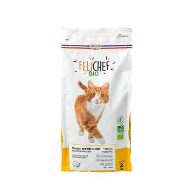 Croquette chat adulte stérilisé sans céréales BIO, Felichef (2 Kg)