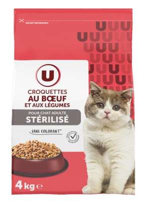 Croquettes au bœuf & aux légumes pour chat stérilisé, U (4 kg)