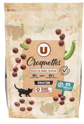 Croquettes sans céréales riche en dinde fraîche pour chaton, U (1,5 kg)