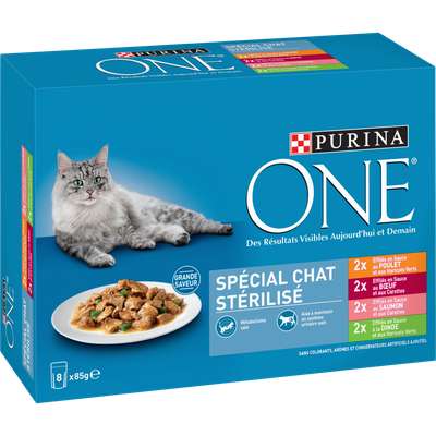 Sachets repas spécial chat stérilisé adultes, Purina One (8 x 85 g)