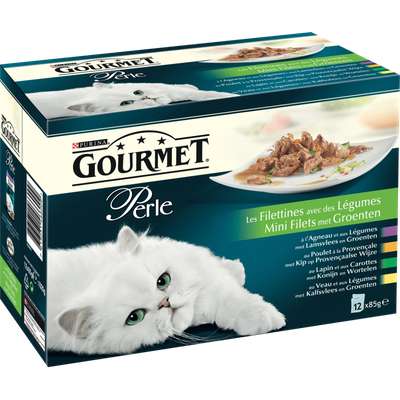 Filettines aux légumes, Gourmet Perle Purina (12 x 85 g)