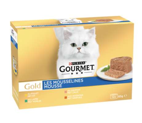 Les mousselines assorties Gourmet Gold, Purina (12 x 85 g)