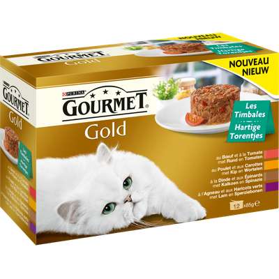 Timbales Gourmet Gold pour chat, Purina (12 x 85 g)
