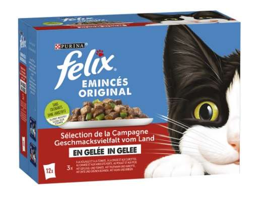 Emincés en gelée volaille/légumes chat adulte, Félix (12 x 85 g)
