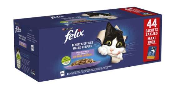 Tendres effilés en gelée sélection mixte pour chat, Félix (44 x 85 g).
