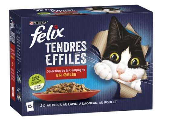 Tendres effilés gelée campagne chat Purina, Félix (12 x 85 g)