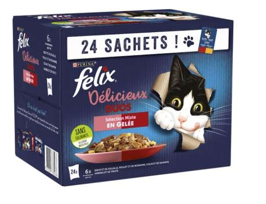 Tendre effilées gelée délicieux duos mixte, Félix (24 x 85 g)