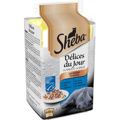 Délices du jour pour chat au poisson, Sheba (6 x 50 g)