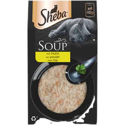 Sachets fraîcheur pour chat soupe au poulet, Sheba (4 x 40 g)