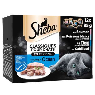 Pâtée pour chat terrines Océan, Sheba (12 x 85 g)