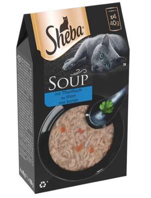 Sachets fraîcheur pour chat soupe au thon, Sheba (4 x 40 g)