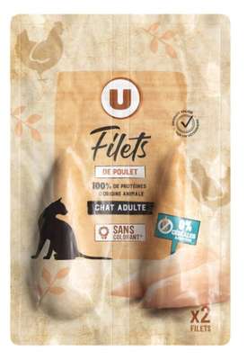 Filets de poulet haute nutrition pour chats, U  (25 g)
