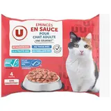 Emincés en sauce poissons pour chat, U (4 x 100 g)