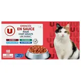 Emincés en sauce viandes & poissons pour chat, U (48 x 100 g)