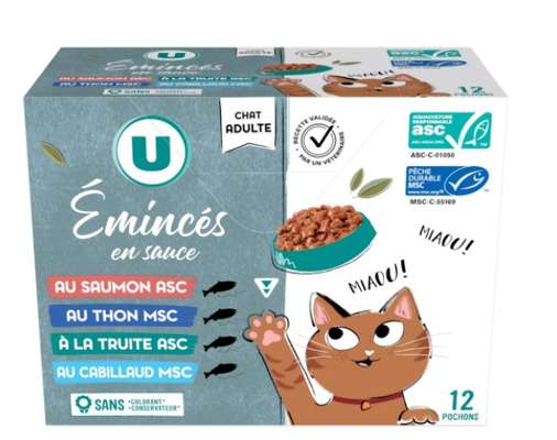 Emincés en sauce poissons pour chat, U (12 x 100 g)