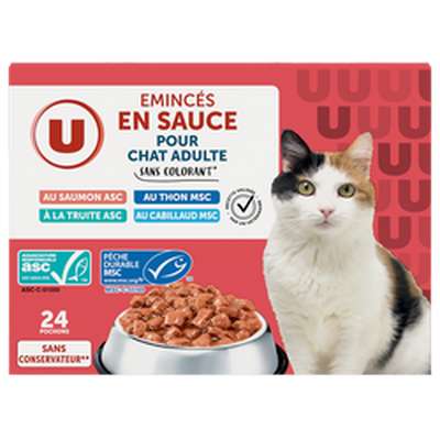 Emincés en sauce poissons pour chat, U (24 x 100 g)