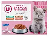 Emincé en sauce viandes et poissons pour chaton, U (x 12)