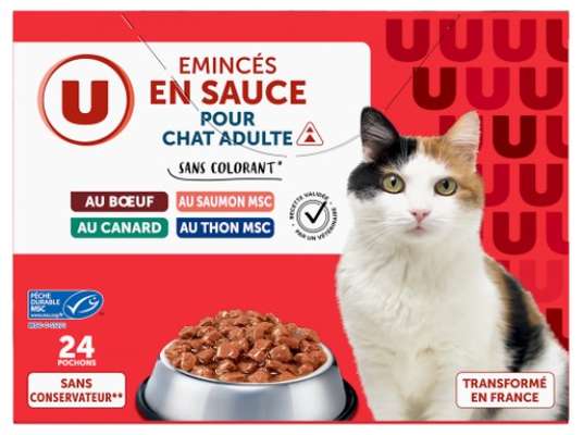 Emincés en sauce viandes & poissons pour chat, U (24 x 100 g)