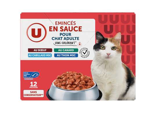 Emincés en sauce viandes & poissons pour chat, U (12 x 100 g)