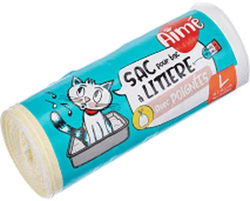 Rouleaux de sacs avec poignées pour bacs à litière 50 x 39 cm, Aime (x 8)