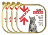 Pâtée au bœuf pour chat, Prix Mini (Lot de 4 x 100 g)