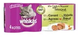 Boites pour chats adultes aux viandes, Whiskas (4 x 400g)