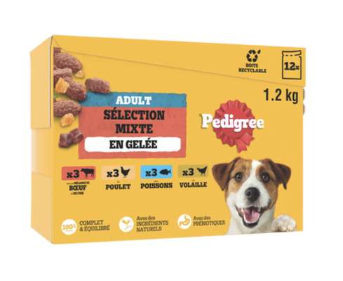 Pâtée pour chien assortiment viandes, Pedigree (12 x 100 g)