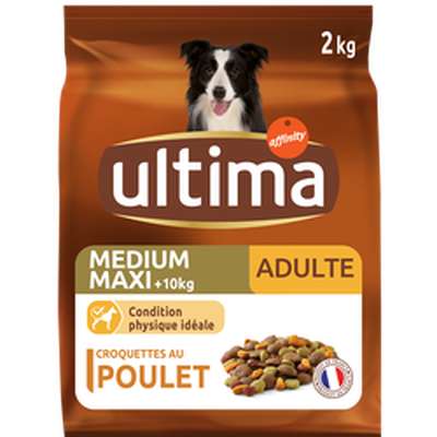 Croquettes pour chien adulte Repas Equilibre bien être, Ultima (2 kg)