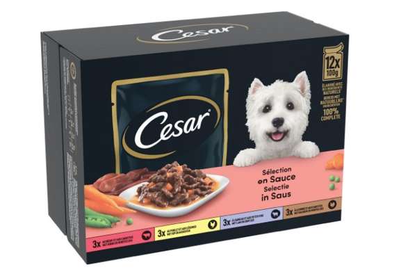 Sachets fraîcheur pour chien sélection en sauce, Cesar (12 x 100 g)