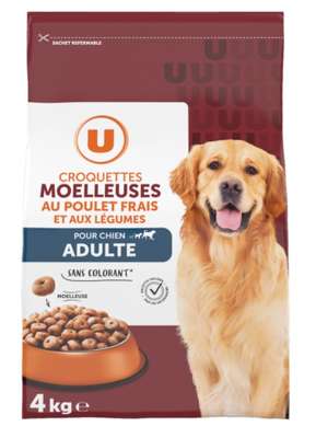 Croquettes moelleuses au poulet frais & légumes pour chien, U (4 kg)