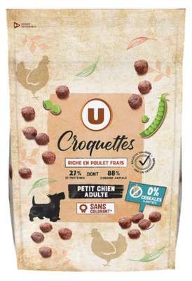 Croquettes sans céréales riche en poulet frais petit chien, U (1,5 kg)